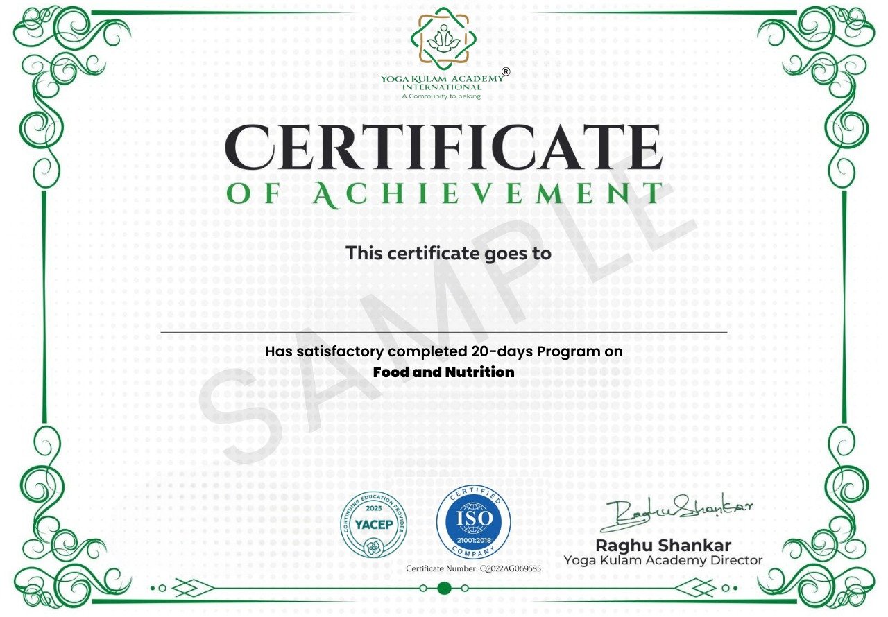 Nutrition Course Certificate