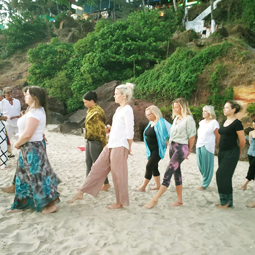 yoga poses on beach