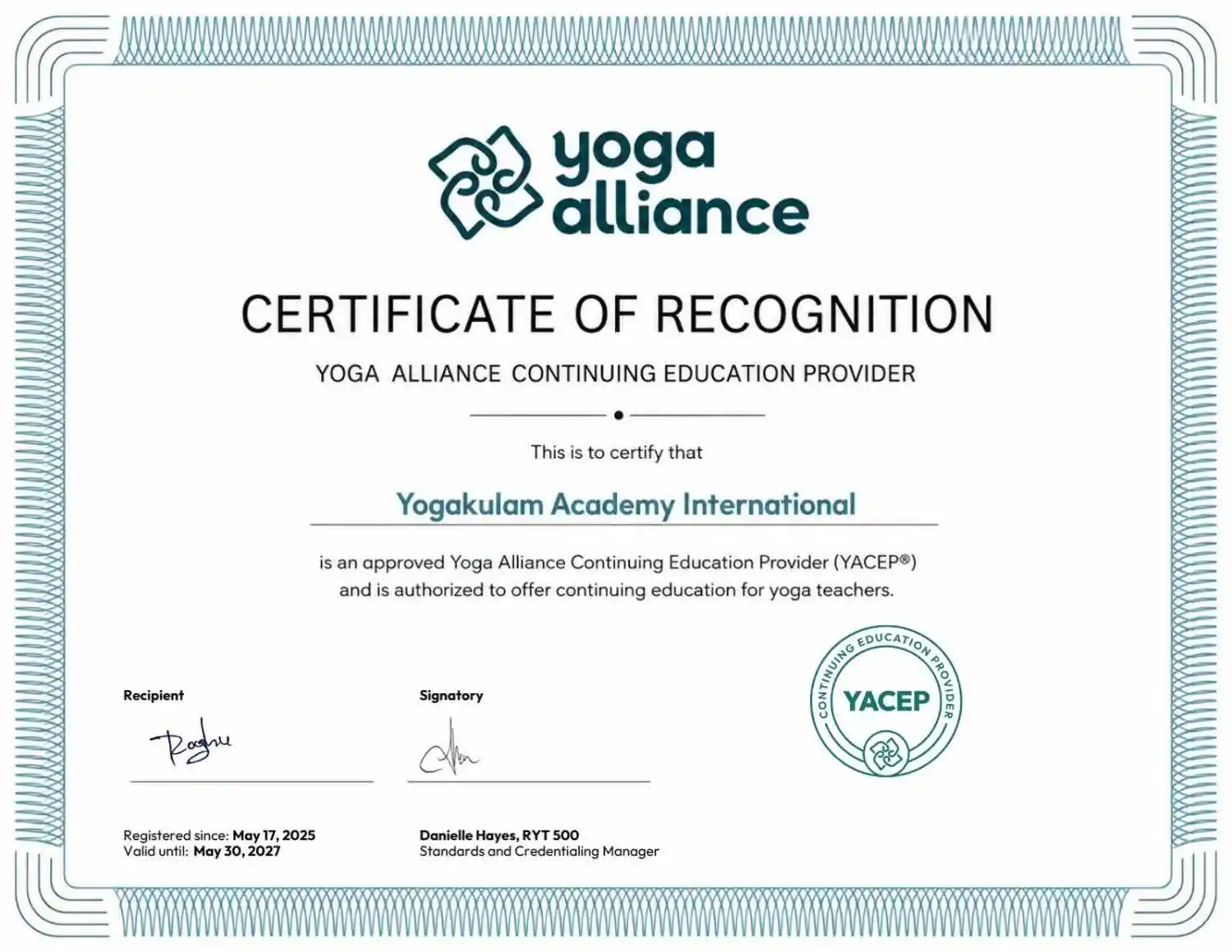 Certification