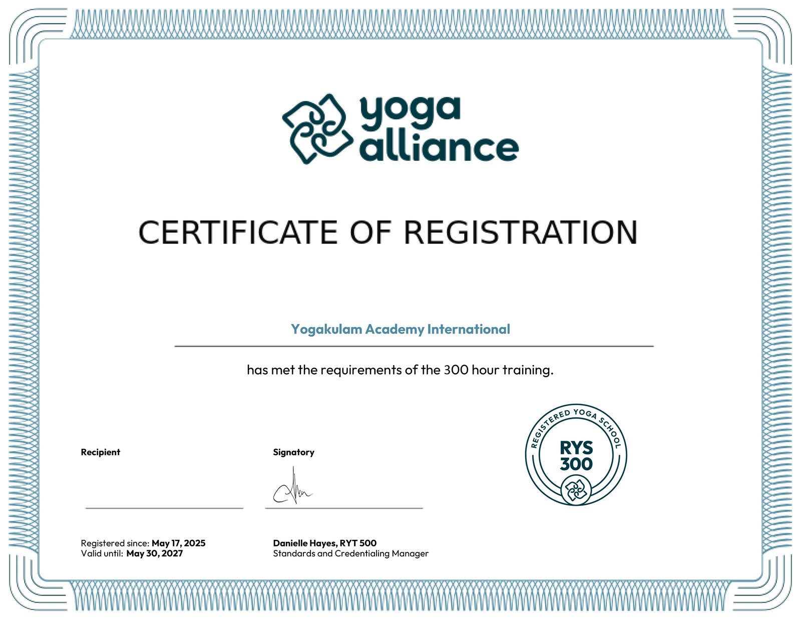 Certification